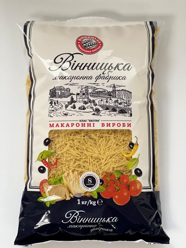 Макаронні вироби ниткоподібні ВІННИЦЬКА МАКАРОННА ФАБРИКА 1 кг